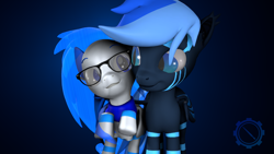 Size: 3840x2160 | Tagged: safe, artist:technickarts, oc, oc only, oc:comet chirico, oc:fate (technickarts), bat pony, 3d, bat pony oc, bat wings, couple, cute, glasses, high res, love, slit pupils, source filmmaker, together, weapons-grade cute, wings