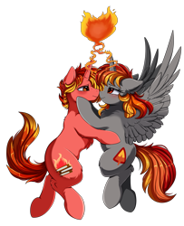 Size: 2850x3509 | Tagged: safe, artist:pridark, oc, oc only, alicorn, pony, unicorn, about to kiss, alicorn oc, blushing, comic, cutie mark, high res, horn, looking at each other, scrunchy face, simple background, transparent background, wings