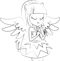 Size: 2682x2757 | Tagged: safe, artist:diilaycc, twilight sparkle, alicorn, equestria girls, g4, black and white, female, grayscale, high res, microphone, monochrome, ponied up, simple background, solo, transparent background, twilight sparkle (alicorn)