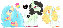 Size: 1280x562 | Tagged: safe, artist:kurosawakuro, oc, oc only, oc:blue pineapple, oc:caramel pie, oc:golden apple, earth pony, pony, base used, deer tail, female, magical lesbian spawn, male, mare, multicolored hooves, offspring, parent:applejack, parent:coloratura, parents:rarajack, simple background, stallion, tongue out, transparent background