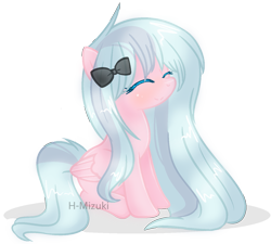 Size: 1329x1194 | Tagged: safe, artist:harukamizuki-chan, oc, oc only, pegasus, pony, base used, bow, eyes closed, female, hair bow, mare, simple background, solo, transparent background