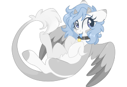 Size: 3000x2048 | Tagged: safe, artist:cinnamontee, oc, oc only, oc:rin, pegasus, pony, female, high res, horns, mare, simple background, solo, tongue out, transparent background