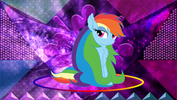 Size: 3840x2160 | Tagged: safe, artist:cyanlightning, artist:laszlvfx, edit, rainbow dash, pegasus, pony, g4, alternate hairstyle, female, high res, impossibly large mane, long mane, mare, never doubt blaa6 involvement, solo, wallpaper, wallpaper edit