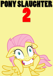 Size: 2800x4000 | Tagged: safe, artist:poniesmemes, derpibooru exclusive, fluttershy, pegasus, pony, g4, fake, fake movie, insanity, movie poster, numbers, parody, simple background, text, yellow background