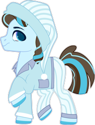 Size: 2645x3470 | Tagged: safe, artist:rerorir, oc, oc only, pony, clothes, hat, high res, male, nightcap, pajamas, simple background, solo, stallion, transparent background