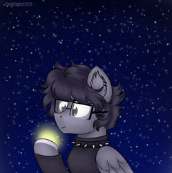 Size: 1958x1967 | Tagged: safe, artist:darklight1315, oc, oc only, pegasus, pony, night, solo, stars