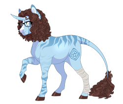 Size: 3150x2641 | Tagged: safe, artist:gigason, oc, oc only, hybrid, pony, unicorn, zony, female, glasses, high res, simple background, solo, transparent background