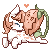 Size: 50x50 | Tagged: safe, artist:ad-opt, oc, oc only, monster pony, original species, piranha plant pony, plant pony, animated, augmented tail, eyes closed, gif, heart, nuzzling, pixel art, plant, simple background, transparent background