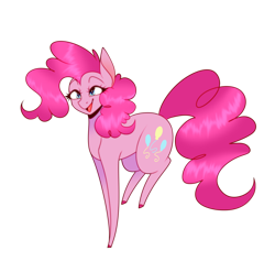 Size: 3102x3065 | Tagged: safe, artist:tuzz-arts, pinkie pie, earth pony, pony, g4, colored hooves, cute, diapinkes, female, high res, mare, open mouth, pronking, simple background, solo, transparent background