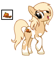Size: 229x236 | Tagged: safe, artist:ad-opt, oc, oc:apple spice, earth pony, pony, apple, base used, colored hooves, eyelashes, female, food, hair over one eye, mare, open mouth, raised hoof, simple background, smiling, transparent background