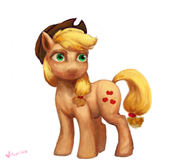Size: 2684x2506 | Tagged: safe, artist:misstwipietwins, derpibooru exclusive, applejack, earth pony, pony, g4, female, high res, simple background, solo, uncanny valley, white background