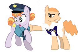 Size: 1336x897 | Tagged: safe, artist:kayman13, copper top, pony, g4, bully, bully (video game), female, fight, fist, hitting, jimmy hopkins, male, police, ponified, punch, simple background, this will end in jail time, transparent background, violence