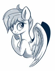 Size: 649x834 | Tagged: safe, artist:sorcerushorserus, firefly, pegasus, pony, g1, female, grayscale, mare, monochrome, simple background, solo, white background