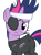 Size: 2093x2865 | Tagged: safe, artist:decompressor, twilight sparkle, pony, unicorn, g4, it's about time, my little pony: friendship is magic, bandana, clothes, eyepatch, female, frown, future twilight, high res, mare, messy mane, simple background, solo, torn clothes, transparent background, unicorn twilight, vector