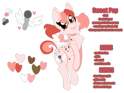 Size: 1409x1060 | Tagged: safe, artist:nootaz, oc, oc only, oc:sweet pop, pony, heart eyes, reference sheet, simple background, solo, transparent background, wingding eyes