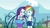 Size: 1280x720 | Tagged: safe, screencap, rainbow dash, rarity, equestria girls, g4, my little pony equestria girls: choose your own ending, sock it to me, sock it to me: rarity, clothes, dress, female, gym shorts, happy, shirt, shorts, smiling, sports shorts, t-shirt, thighs, tomboy, wristband