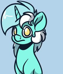 Size: 853x1000 | Tagged: safe, artist:witchtaunter, lyra heartstrings, pony, unicorn, g4, female, looking at you, mare, no pupils, simple background, sitting, solo