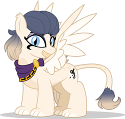 Size: 1280x1220 | Tagged: safe, artist:mlp-trailgrazer, oc, oc only, oc:dolce disonanza, sphinx, female, leonine tail, simple background, solo, species swap, sphinxified, tail, transparent background
