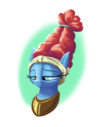 Size: 1600x2000 | Tagged: safe, artist:rocket-lawnchair, meadowbrook, earth pony, pony, g4, bust, female, meadowcute, portrait, smiling, solo