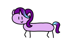 Size: 758x457 | Tagged: safe, artist:round trip, starlight glimmer, pony, unicorn, g4, female, in a nutshell, long glimmer, long pony, meme, simple background, solo, stick pony, stickmare, stoplight (nutshell), white background
