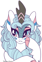 Size: 1431x2115 | Tagged: safe, artist:the-star-hunter, oc, oc only, oc:cloudy sky, kirin, bust, female, kirin oc, portrait, simple background, solo, transparent background