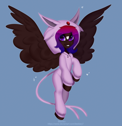 Size: 4776x4944 | Tagged: safe, artist:bestiary, oc, oc only, oc:shaded star, espeon, pegasus, pony, onesie, pokémon, solo