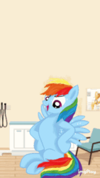 Size: 270x479 | Tagged: safe, artist:brightenight-heart, rainbow dash, pegasus, pony, g4, animated, cardiophilia, chest, doctor, female, fetish, heart, heartbeat, looking down, solo, stereoscope