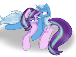 Size: 1200x900 | Tagged: safe, artist:velvety-memelord, starlight glimmer, trixie, pony, unicorn, g4, female, lesbian, mare, ship:startrix, shipping, simple background, transparent background