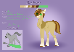 Size: 3500x2454 | Tagged: safe, artist:nobleclay, oc, oc only, oc:sandstone, earth pony, pony, high res, magical gay spawn, male, offspring, parent:braeburn, parent:mud briar, solo, stallion, transgender