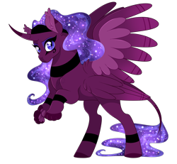 Size: 2700x2500 | Tagged: safe, artist:gigason, oc, oc only, alicorn, hybrid, pony, seraph, sphinx, alicorn oc, ethereal mane, female, high res, horn, interspecies offspring, magical lesbian spawn, multiple wings, offspring, parent:princess luna, parent:the sphinx, parents:sphinxluna, rearing, simple background, slit pupils, solo, sphinx oc, transparent background, wings