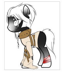 Size: 495x574 | Tagged: safe, alternate version, artist:ad-opt, oc, oc only, earth pony, pony, bondage, chains, collar, colored, earth pony oc, male, solo, stallion, straitjacket