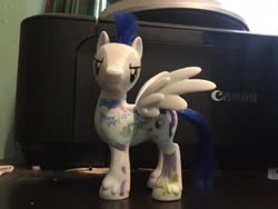 Size: 2048x1536 | Tagged: safe, soarin', pegasus, pony, g4, blue hair, blue tail, brushable, doll, green eyes, male, photo, solo, stallion, toy