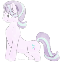 Size: 832x863 | Tagged: safe, artist:fuzzypones, starlight glimmer, pony, unicorn, g4, female, long, long glimmer, meme, simple background, solo, white background