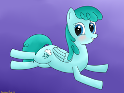 Size: 4032x3016 | Tagged: safe, artist:rainbowšpekgs, spring melody, sprinkle medley, pegasus, pony, g4, blushing, cute, female, lying down, prone, simple background, smiling, solo, wings