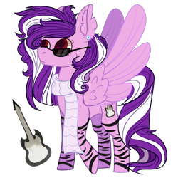 Size: 2500x2500 | Tagged: safe, artist:bublebee123, oc, oc only, oc:rain sunburst, pegasus, pony, clothes, ear piercing, earring, female, high res, jewelry, mare, markings, piercing, raised hoof, scarf, simple background, solo, sunglasses, transparent background