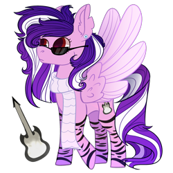 Size: 2500x2500 | Tagged: safe, alternate version, artist:bublebee123, oc, oc only, oc:rain sunburst, pegasus, pony, clothes, ear piercing, earring, female, high res, jewelry, mare, markings, piercing, raised hoof, scarf, simple background, solo, sunglasses, transparent background