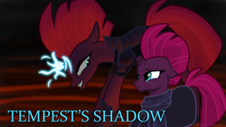 Size: 3840x2160 | Tagged: safe, artist:ejlightning007arts, fizzlepop berrytwist, tempest shadow, pony, unicorn, g4, my little pony: the movie, armor, broken horn, clothes, crying, dark, evil smile, evil twin, good vs evil, grin, high res, horn, scarf, smiling, teary eyes, winter coat
