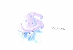 Size: 1024x710 | Tagged: safe, artist:gafelpoez, trixie, pony, unicorn, g4, clothes, hat, traditional art, trixie's hat