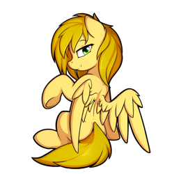 Size: 1800x1800 | Tagged: safe, artist:theparagon, oc, oc only, oc:caramel drop, pegasus, pony, female, mare, rear view, seductive, simple background, solo, transparent background