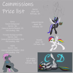 Size: 5000x5000 | Tagged: safe, artist:sloppyhooves, oc, alicorn, earth pony, pegasus, pony, unicorn, advertisement, commission info