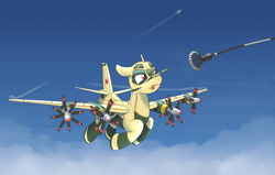 Size: 1920x1224 | Tagged: safe, artist:buckweiser, oc, oc only, oc:katya ironstead, original species, plane pony, pony, plane, refueling probe, solo, tongue out, tu-95