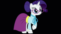 Size: 1920x1080 | Tagged: safe, artist:hungryponies, rarity, g4, animated, blushing, clothes, embarrassed, female, gif, glasses, hair bun, hungry, mare, necktie, school uniform, schoolmarm rarity, skirt, starving, stomach growl, stomach noise, teacher, uniform, waistband