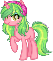 Size: 834x948 | Tagged: safe, artist:fantarianna, lemon zest, pony, unicorn, equestria girls, g4, equestria girls ponified, female, headphones, looking at you, mare, ponified, simple background, solo, transparent background, unicorn lemon zest