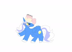 Size: 1280x915 | Tagged: safe, artist:candypaws1, oc, oc:fleurbelle, birthday cake, blushing, bow, cake, female, food, hair bow, mare, simple background, white background, yellow eyes