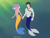 Size: 820x620 | Tagged: safe, artist:azaleasdolls, editor:jdueler11, diamond tiara, pipsqueak, mermaid, merman, equestria girls, g4, duo, female, fins, male, mermaid maker, mermaid tail, mermaidized, mermanized, older, older diamond tiara, older pipsqueak, piptiara, shipping, species swap, straight, the little mermaid, underwater