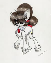 Size: 2297x2821 | Tagged: safe, artist:luxiwind, raven, pony, unicorn, g4, female, high res, mare, solo, traditional art