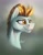 Size: 1600x2065 | Tagged: safe, artist:helmie-art, lightning dust, pegasus, pony, g4, abstract background, bust, female, mare, portrait, smiling, solo