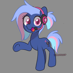 Size: 1455x1455 | Tagged: safe, artist:dawnfire, oc, oc only, oc:bit rate, earth pony, pony, female, headset, looking at you, mascot, ponyfest