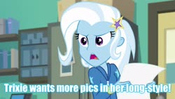 Size: 1920x1080 | Tagged: safe, edit, edited screencap, screencap, trixie, equestria girls, equestria girls specials, g4, my little pony equestria girls: better together, my little pony equestria girls: forgotten friendship, caption, image macro, meme, text