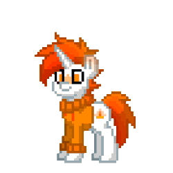 Size: 280x280 | Tagged: safe, artist:thebadbadger, oc, oc only, oc:kaponyt, pony, pony town, animated, clothes, pixel art, simple background, solo, sweater, transparent background